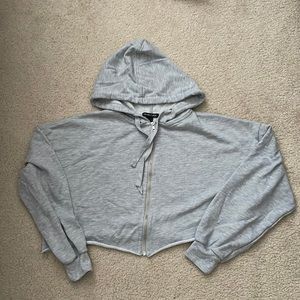 Cropped zip up hoodie